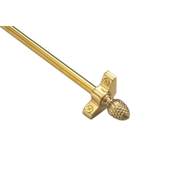 Zoroufy Plated Inspiration Collection Tubular 36 in. x 3/8 in. Polished Brass Finish Stair Rod Set with Pineapple Finials