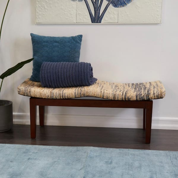 Litton Lane Brown Contemporary Bench 18 in. x 47 in. x 17 in.