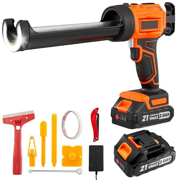 High Thrust Ratio Caulk Gun Cordless Electric Drip-Free with 4 Adjustable Speeds LED Light for Sealing 1-Piece