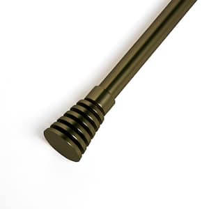 48 in. - 84 in. Telescoping 3/4 in. Single Curtain Rod Kit in Brass with French Cylinder Finial
