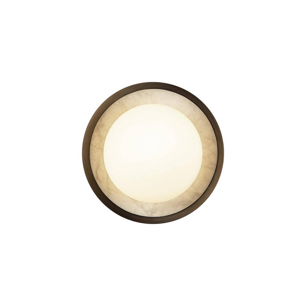 Alonso 8.5'' Urban Bronze Alabaster Dimmable Bath Sconce