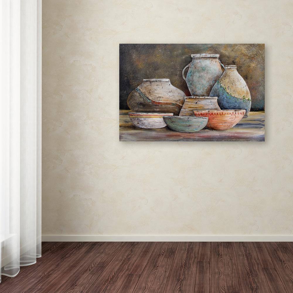 Jean Plout Clay Pottery Still Life Canvas Art 16"x24"