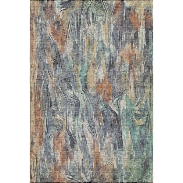 Mayfield Premium Machine Washable Abstract AMF2269 Copper 10 ft. x 14 ft. Area Rug