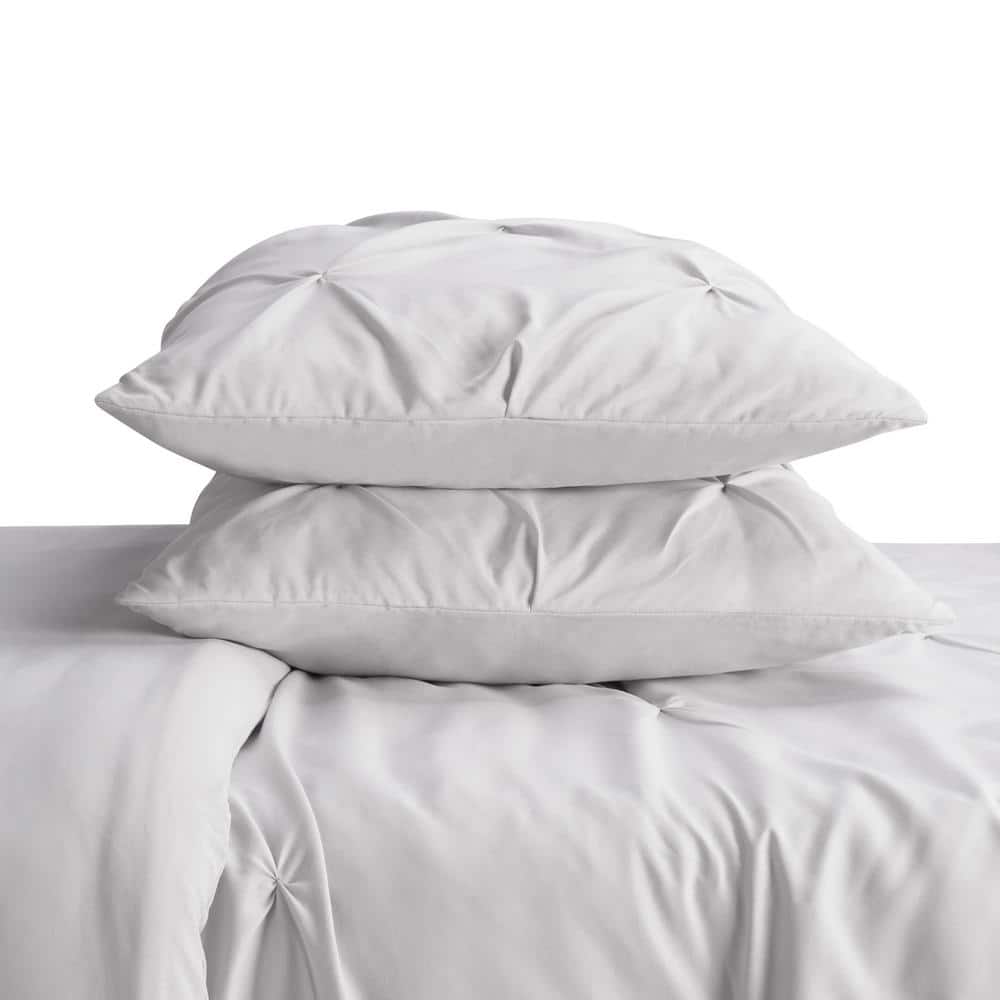 Simply Clean Gray Microfiber Twin XL Duvet Cover Set