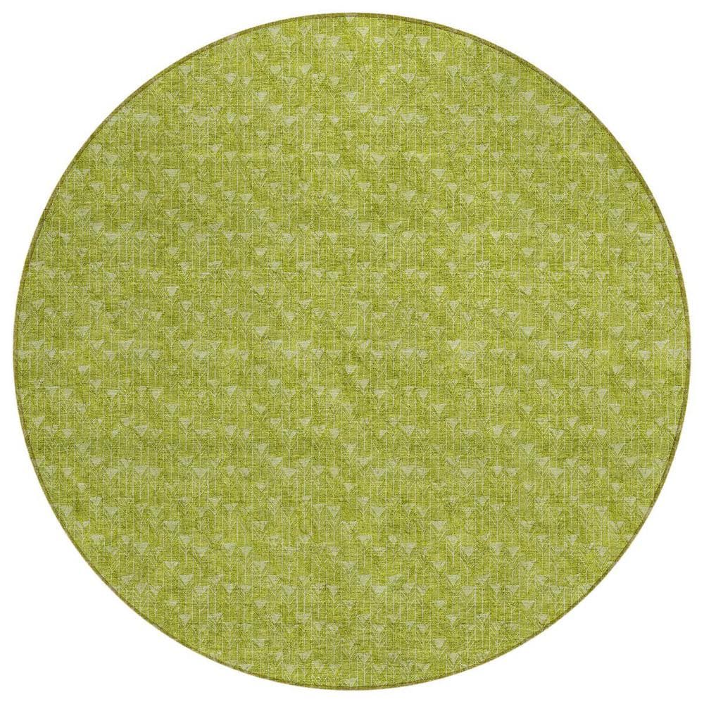 Moss Green 8 ft. Round Geometric Indoor / Outdoor Area Rug price history on PriceWatchPro