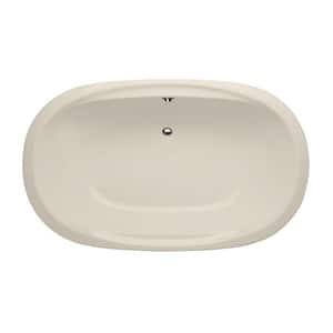 Studio Dual Oval 65 in. Acrylic Oval Drop-in Non-Whirlpool Bathtub in Biscuit