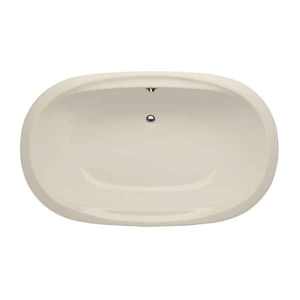 Hydro Systems Studio Dual Oval 65 in. Acrylic Oval Drop-in Non-Whirlpool Bathtub in Biscuit