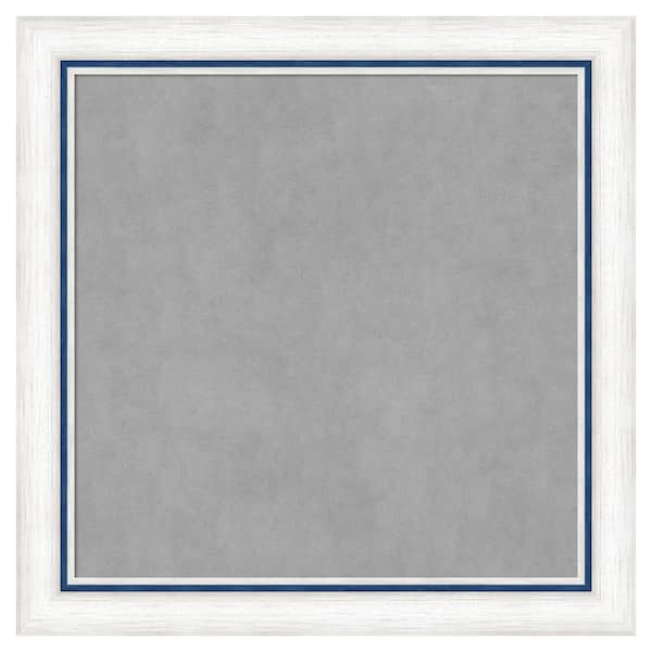 Amanti Art Morgan White Blue 14 in. x 14 in Framed Magnetic Board