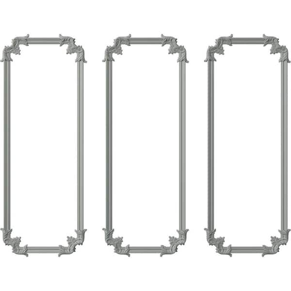 Ekena Millwork 28 in. W x 72 in. H Unfinished Polyurethane Oxford Panel Moulding Kit (Triple Panel)