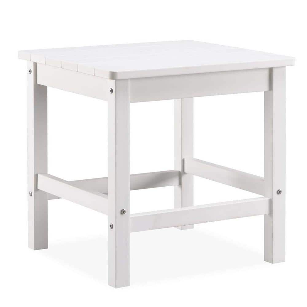 Eongdn Oversized HIPS Plastic Outdoor Side Table in White