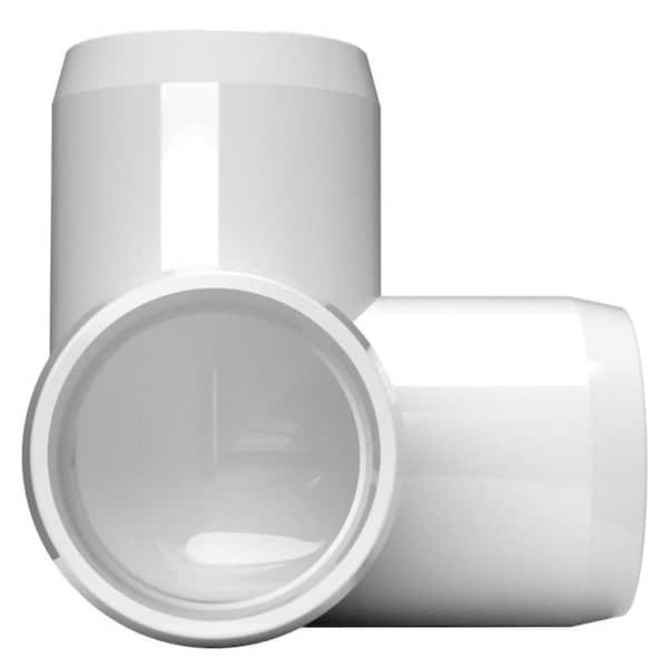 FORMUFIT F0123WE-WH-10 3-Way Elbow PVC Fitting Furniture Grade 1/2 Size White Pack of 10