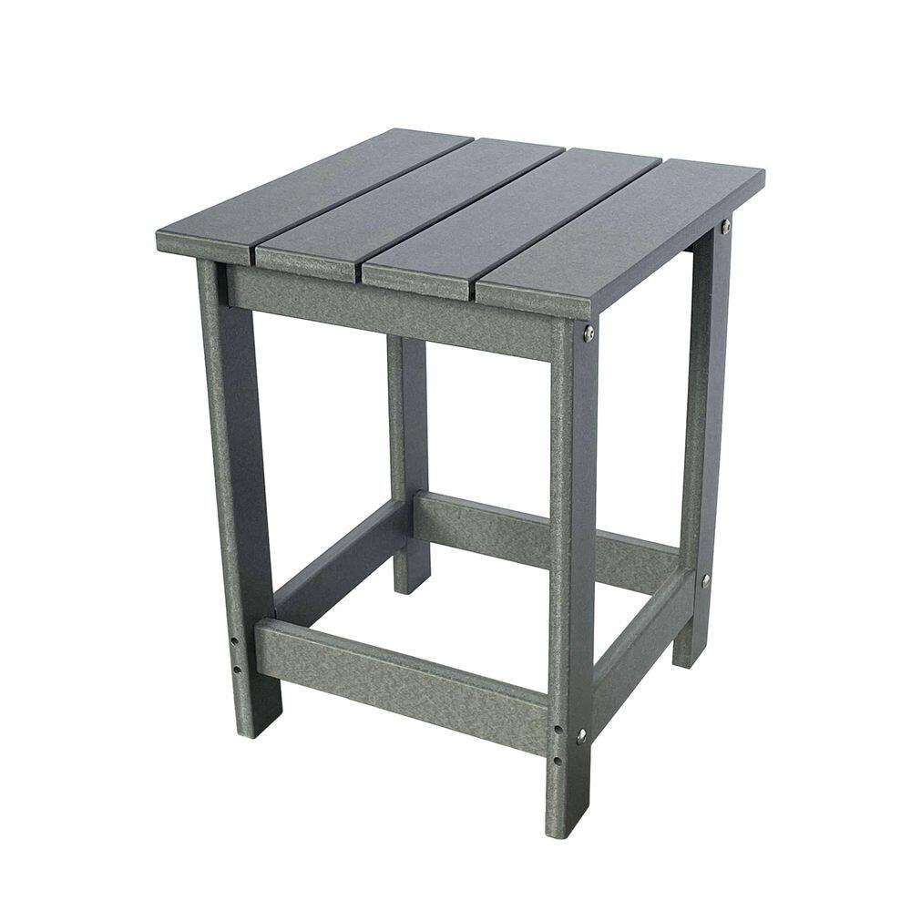 19 in. H Square Gray HDPE Plastic Indoor Outdoor Adirondack Side Table, Home and Garden Decor price history on PriceWatchPro