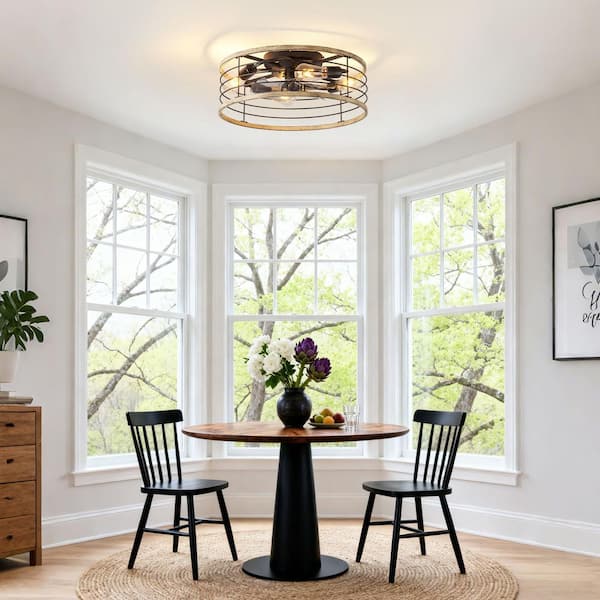 52 in. Matte Black Indoor Ceiling Fan with Solid Birch Wood Blades Dimmable Color-Changing LED Light and Remote Control