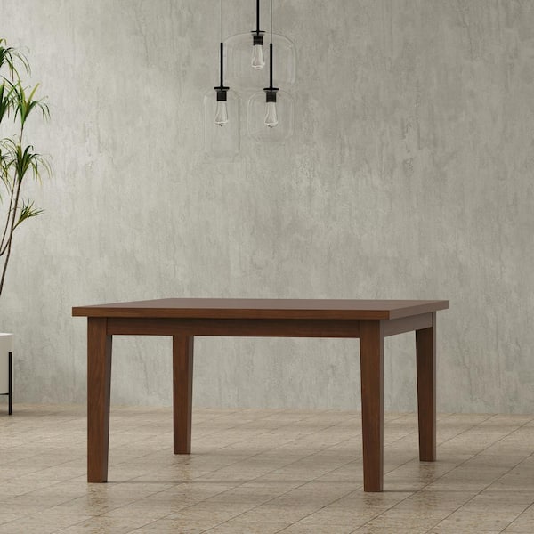Eastwood Square Contemporary Walnut Wood 54 in. 4-Legs Dining Table (Seats 6)