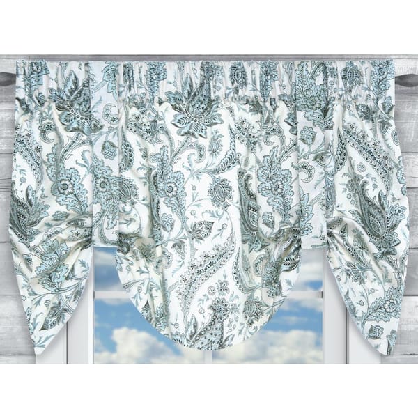 Ellis Curtain Artissimo 21 in. L Cotton Lined Tie-Up Valance in Mist