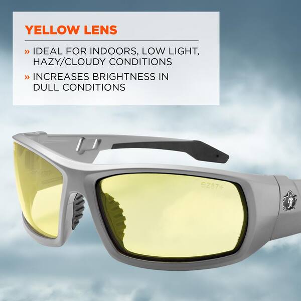 Ergodyne Skullerz Odin Matte Gray Safety Glasses, Tinted Lens