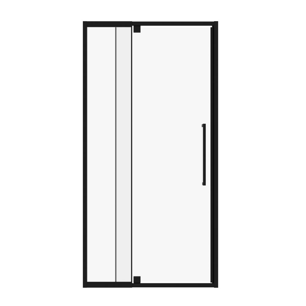 "48 in. W x 72 in. H Pivot Semi-frameless Shower Door in Matte Black with 1/4"" (6mm) SGCC & ANSI Clear Tempered Glass" price history on PriceWatchPro