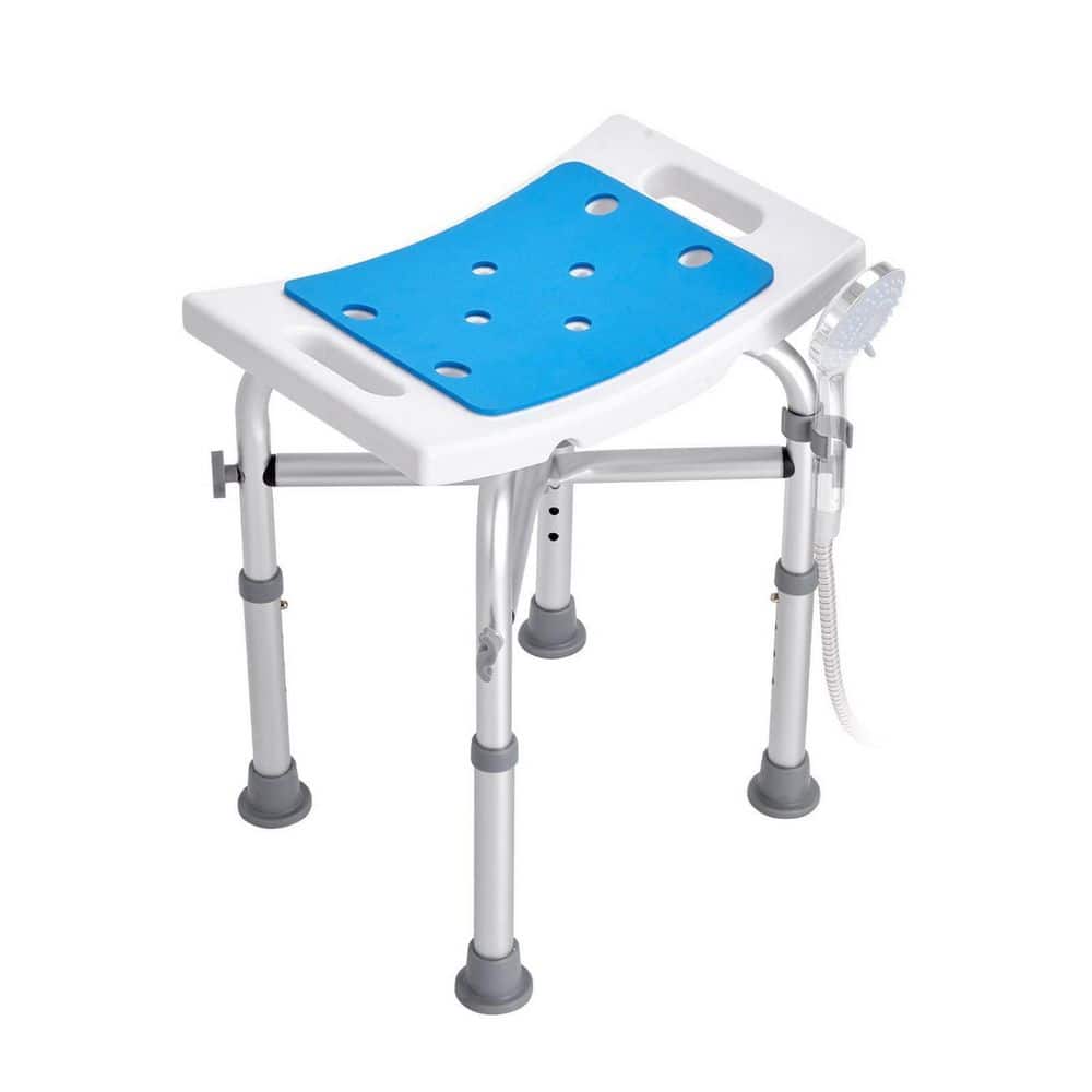 White Aluminum Shower Chair for Inside Shower, Adjustable Height Shower Stool with Crossbar Support, Shower Seat price history on PriceWatchPro