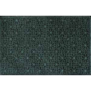 Weatherguard Pro Stained Glass 35 in. x 59 in. PET Polyester Indoor Outdoor Door Mat Evergreen