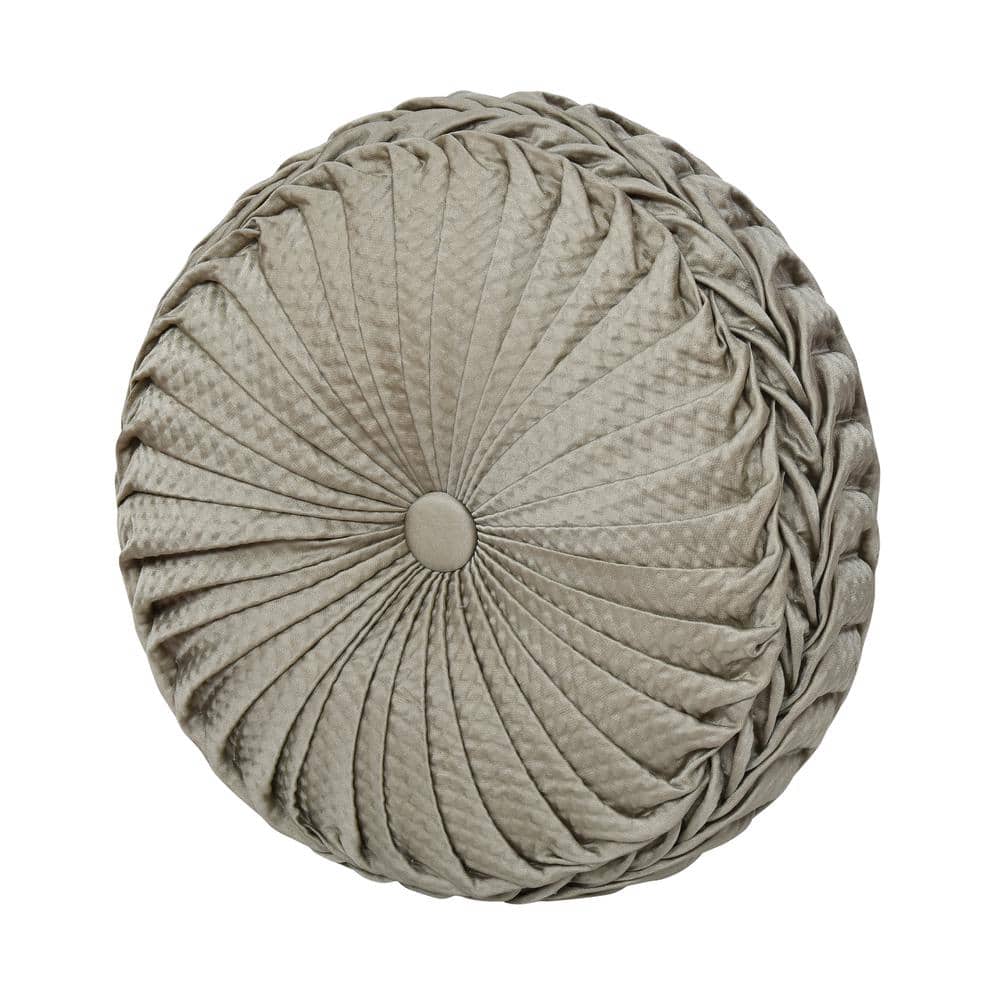 Perugia Sage Polyester Solid Tufted Round Decorative Throw Pillow 15 In. L 