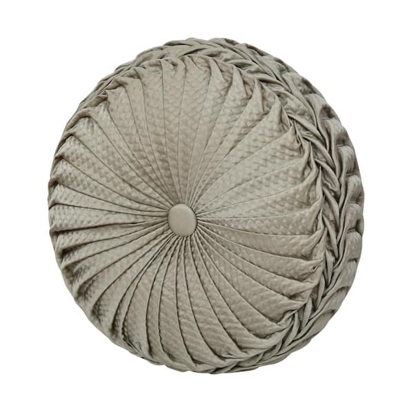 Unbranded Perugia Sage Polyester Solid Tufted Round Decorative Throw Pillow 15 In. L X 15 In. W