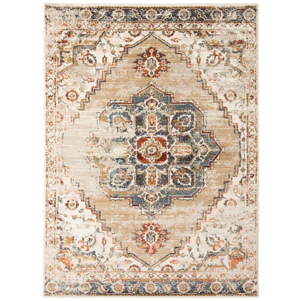 Amer Rugs Allure 2 ft. X 3 ft. Beige/Gold Medallion Area Rug