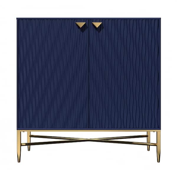 Blue 32.87 in. H 2-Door Accent Storage Cabinet with Adjustable Shelf