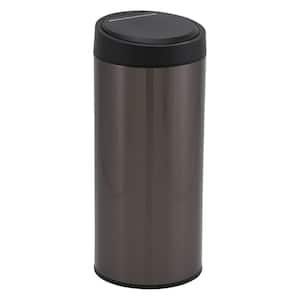 30 l/8 Gal. Round Touchless Trash Can Black Stainless Steel with Motion Sensor
