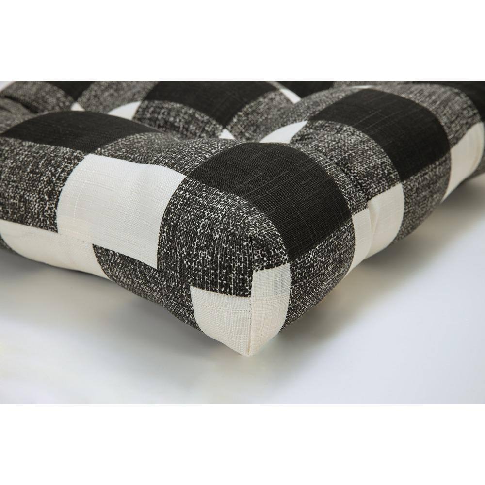 Modern Farmhouse Black and White Buffalo Check Patio Chair Cushion