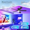 Kviflon 52 in. Black Ceiling Fan with RGB LED & Remote