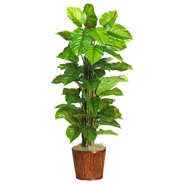 Nearly Natural 63 in. Large Leaf Philodendron Silk Plant (Real Touch)