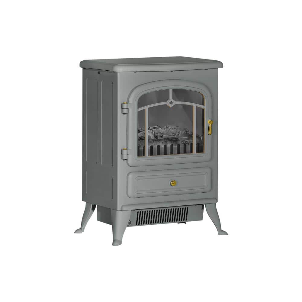Freestanding Fire Electric Space Heater, Cabinet Infrared Quartz Heat Eleme