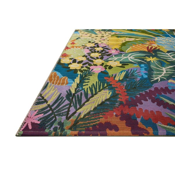 Botanical Multi 2 ft. 5 in.  x 7 ft. 8 in.  Indoor/Outdoor Runner Rug
