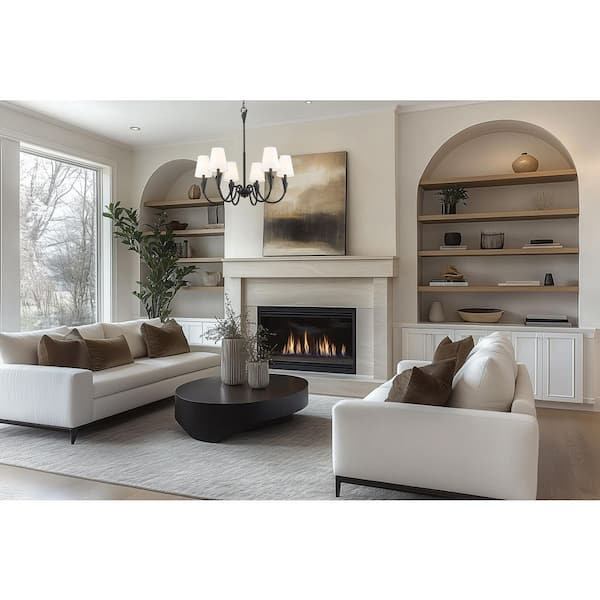 Claudelle 6 light Matte Black Chandelier for Indoor Use with No Bulbs Included