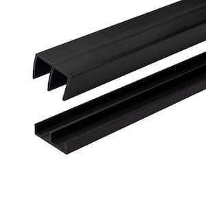 45/64 in. D x 1-19/64 in. W x 36 in. L Black Styrene Plastic Sliding Bypass Track Molding Set for 1/2 in. Doors (1-Pack)