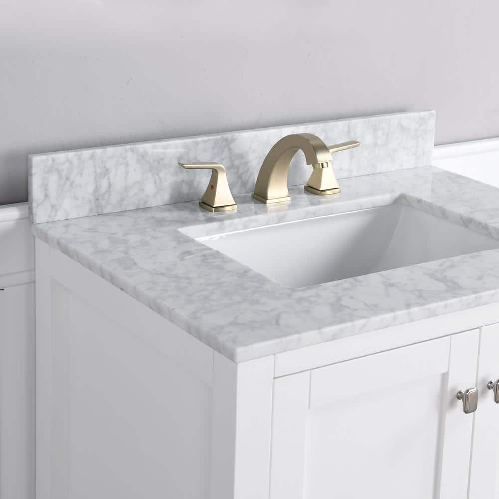 30 Inch White Carrara Marble Vanity Backsplash