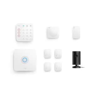 Wireless Alarm Home Security Kit (8-Piece) (2nd Gen) with Indoor Cam- Black