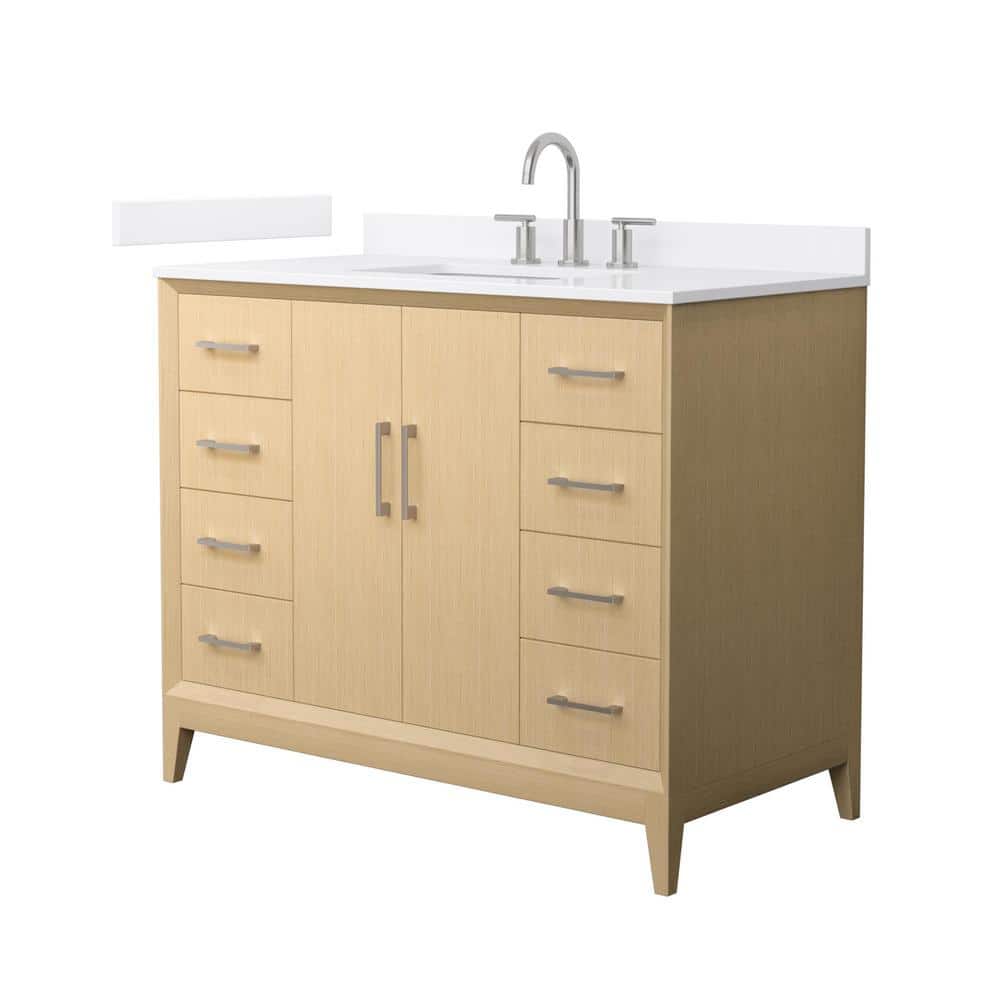 Janna 42 in. Single Freestanding White Oak Bath Vanity with White Quartz Top (Assembled) price history on PriceWatchPro