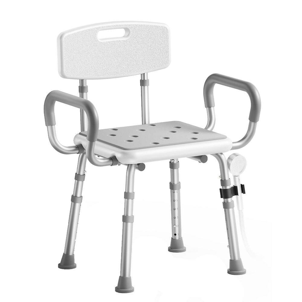 22.7 in. W Freestanding Shower Seat with Arms & Back, Height Adjustable, Non-Slip Feet, 400 lb. Capacity, Aluminum Gray price history on PriceWatchPro