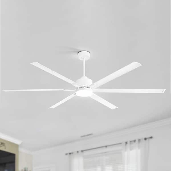 Lamober Wallace 6 ft. Indoor White Ceiling Fans with Adjustable White LED Light, 6-Reversible Aluminum Blades and Remote Control