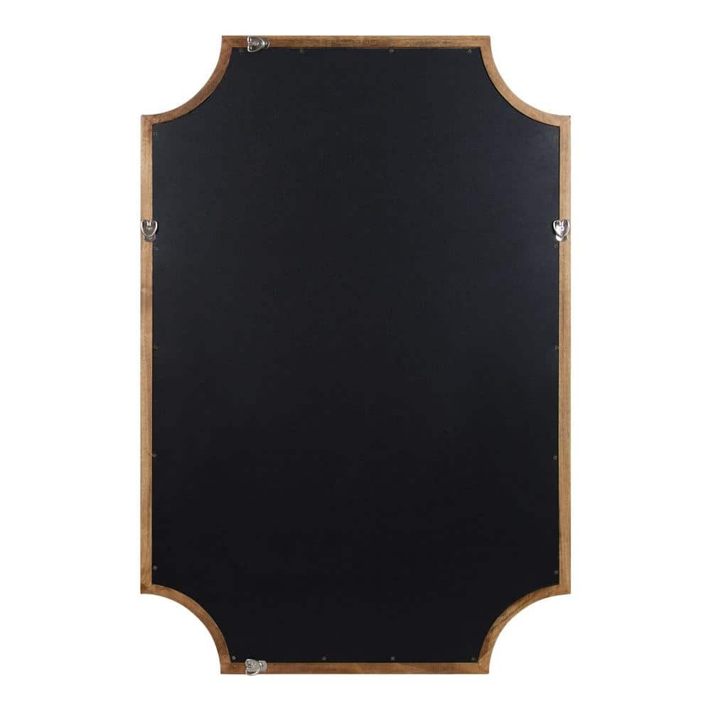 Rustic Brown Full Length Scalloped Wood Vanity Mirror