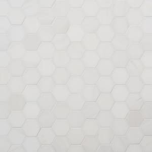 Bianco Dolomite White 11.75 in. x 12.37 in. Hexagon Honed Marble Mosaic Wall Tile (1 sq. ft./ Each)