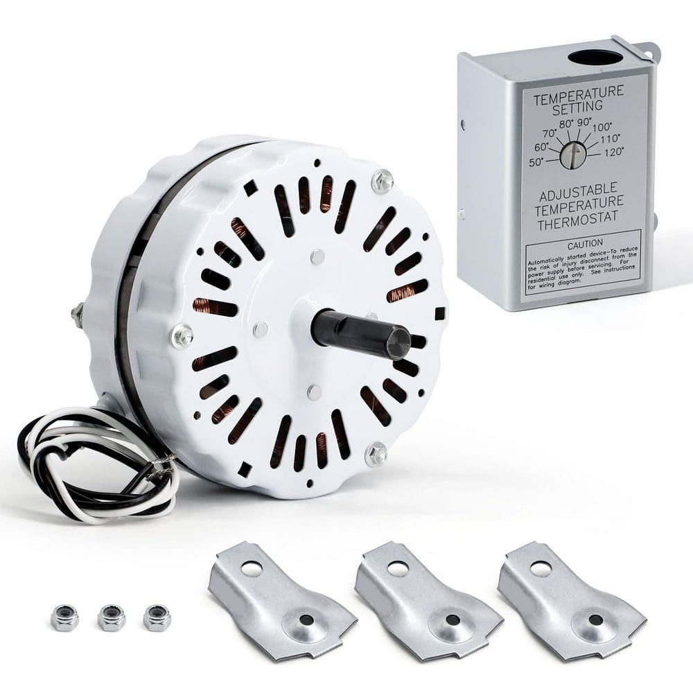 3.4 Amps High Strength Attic Fan Motor 1100RPM EV Charger with Adjustable Thermostat Switch Kit White price history on PriceWatchPro