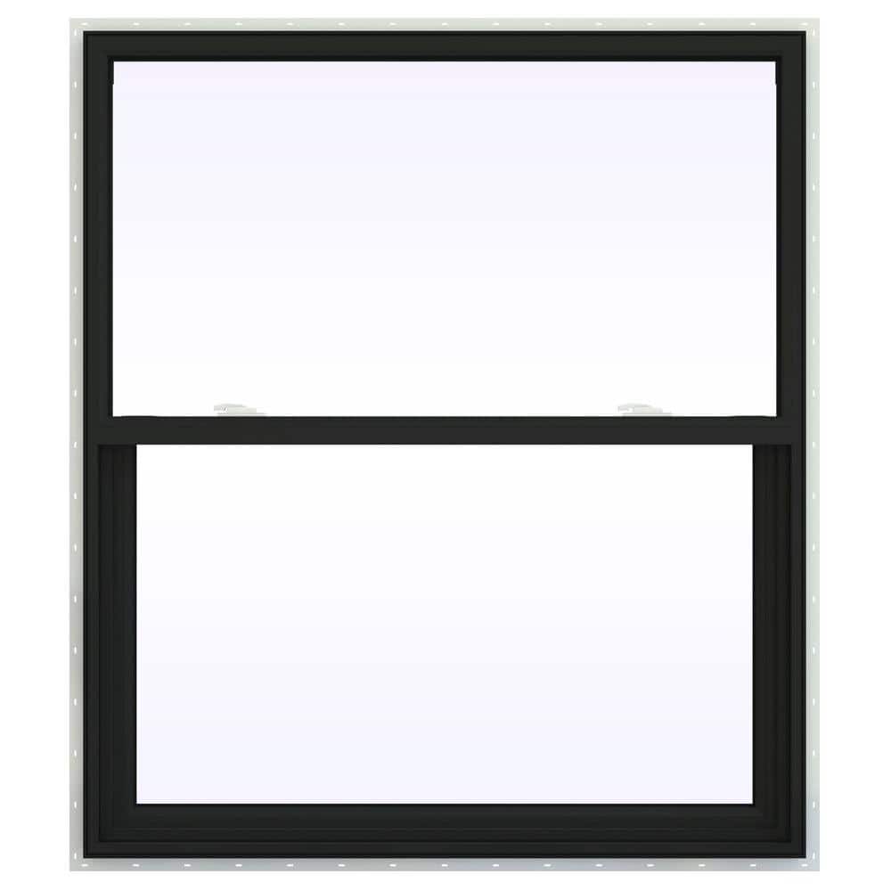JELDWEN 42 in. x 42 in. V2500 Series Bronze FiniShield Vinyl Single Hung Window with