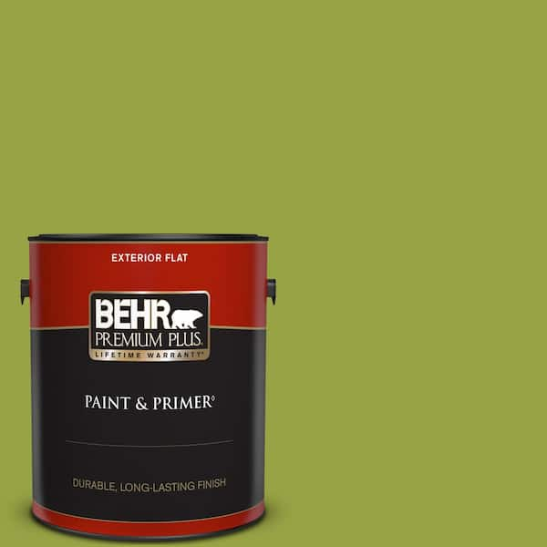 BEHR PREMIUM PLUS 1 gal. #P360-6 Fresh Apple Flat Exterior Paint & Primer