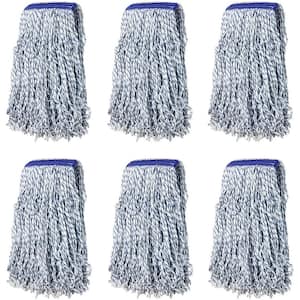 Nano Microbial Cut End Finish Mop, 1.25 in. Universal Headband, Blue, (Pack of 6)