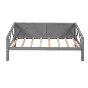 Modern Gray Twin Size Daybed with Wood Slat Support, Sofa Bed with Frame for Living Room, No Spring Box Needed, Adults