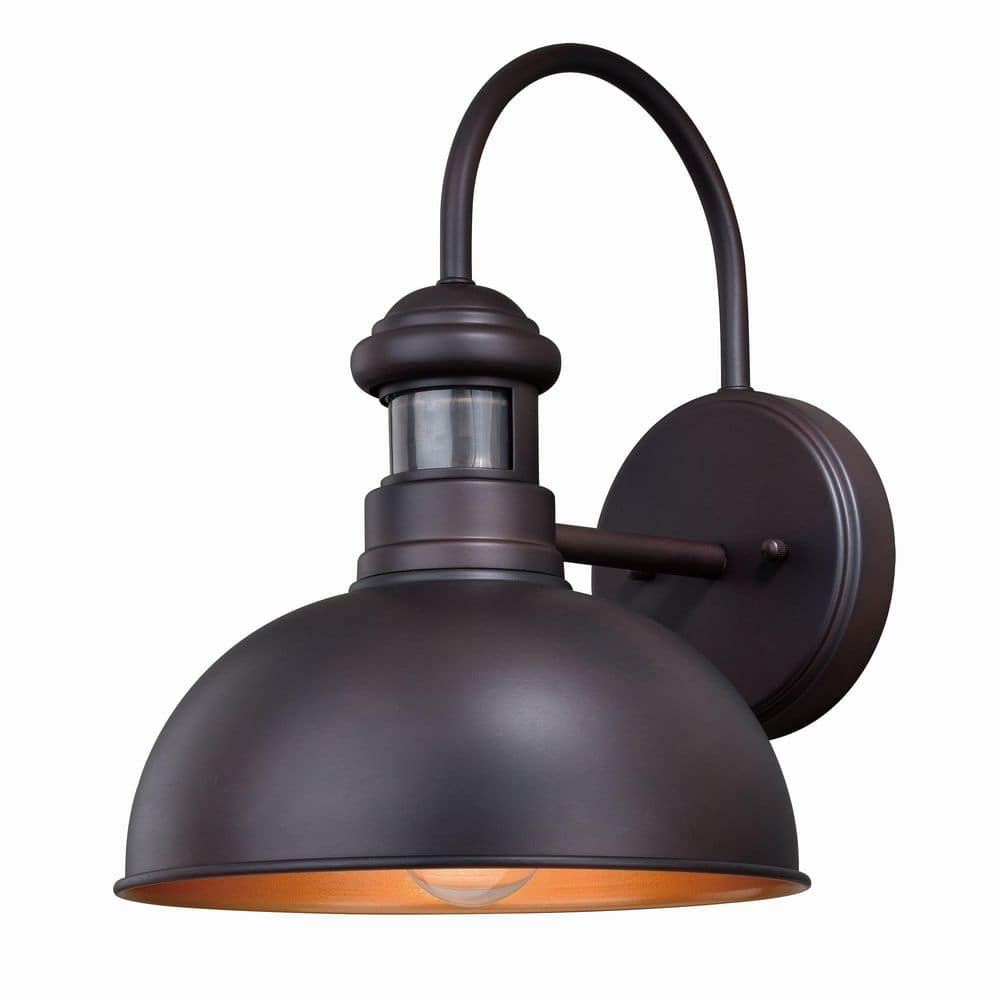 Franklin Bronze Dimmable Motion Sensor Outdoor Wall Light