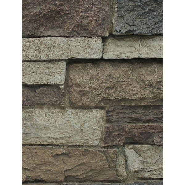 Superior Building Supplies Rustic Lodge 8 in. x 8 in. x 3/4 in. Faux Mountain Ledge Stone Sample