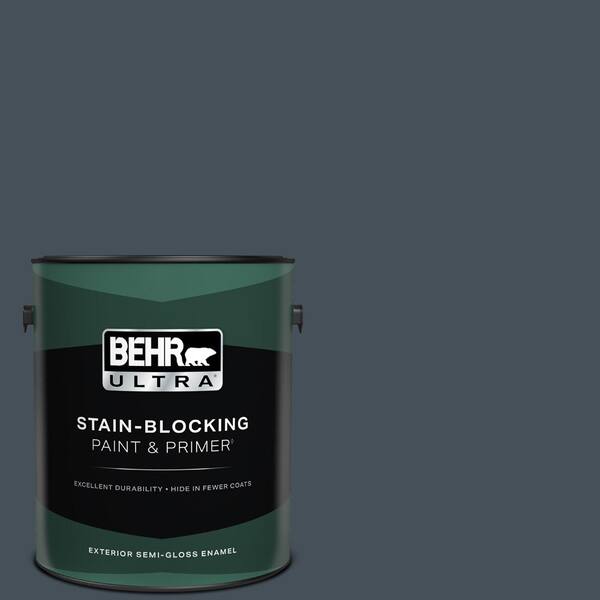 BEHR ULTRA 1 gal. #PPF-48 Evening Storm Semi-Gloss Enamel Exterior Paint & Primer